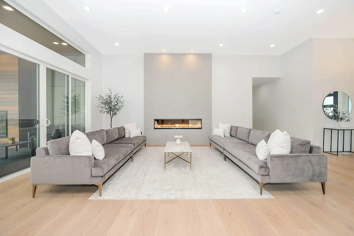 Bright, freshly unpacked living room with clean lines